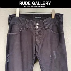 RUDE GALLERY クラッシュ 加工 ストレッチ デニム パンツ ブラックのサムネイル