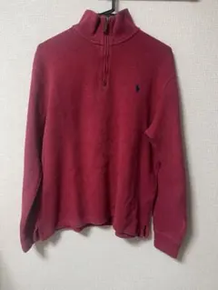 Polo by Ralph Lauren 赤 ハーフジップ セーター M