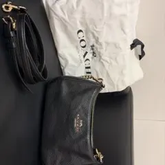 COACH テリショルダーバッグ ブラック レザー