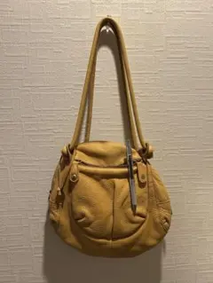 イエロー 革製品ショルダーバッグ