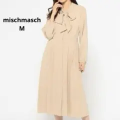 ミッシュマッシュ ボウタイリボンシャツワンピース ベージュ　サイズMのサムネイル