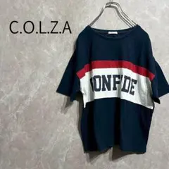 a0122【コルザ】オーバーサイズTシャツ L トップス ネイビー