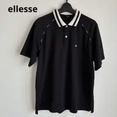 ellesse ブラック 半袖トップス スポーツ ストライプ襟メンズLサイズのサムネイル