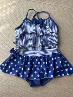 女の子用セパレート水着 青と白