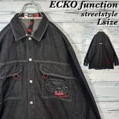 【ヒップホップ】ECKO function 刺繍ロゴ デニムシャツ ストリート