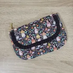 ハンドメイド 16cm蓋付きポーチ マイリトルテイラー
