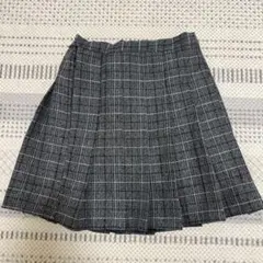 グレー チェック柄 見せパン付き プリーツスカート170cm