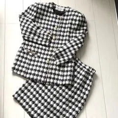HOUZE ツイードスカートスーツ　レトロ　バブリー　9号　ウール100%