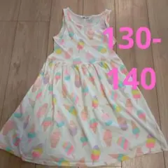 H&M kids★アイスクリーム柄ノースリーブワンピース134/140★8歳