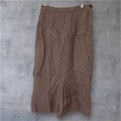 一点物☆ 幾何学模様 ミディ丈スカート スカート レディース ブラウン