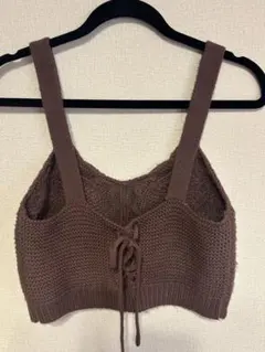 OLIVE des OLIVE ケーブル編み ビスチェ ブラウン