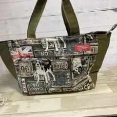 犬とイギリス国旗のトートバッグ