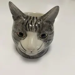 【値下げ中】リアル猫の顔 陶器製 小物入れ　♡ 美品