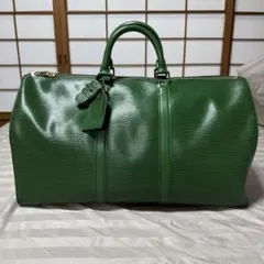 LOUIS VUITTON エピ キーポル 50 グリーン ボストンバッグ