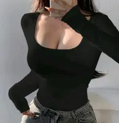 SHEIN　黒　カットソー　長袖