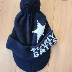 PEARLY GATES ニット帽 ネイビー 星