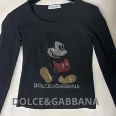 美品 DOLCE&GABBANA ミッキーマウス ラインストーン 長袖 ロンTのサムネイル