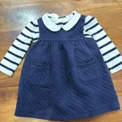 GAP ネイビー ワンピース ストライプインナー付き