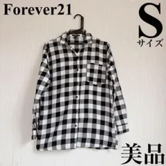 FOREVER21 チェックシャツ Sサイズ モノトーン レディース 美品のサムネイル