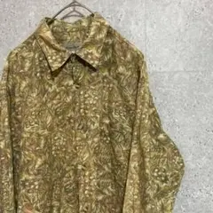 90S vintage 柄シャツ　長袖　メンズ　M 古着　綿　個性派