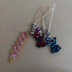 ハンドメイド ストラップ 3点セット