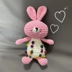 あみぐるみ　ぽんぽんコットンとレース糸のうさぎさん
