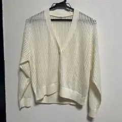 UNIQLO ユニクロ　Ｖネックメッシュ　ショートカーディガン　アイボリー　M