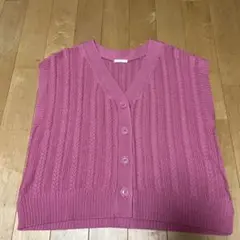 GU ピンク リブ編み ニット　お値下げ中