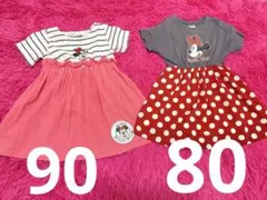 Disney ミニーちゃん ワンピース フレア 80cm 90cm
