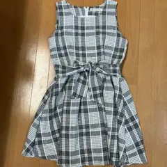 as know as ノースリーブワンピース グレー チェック柄