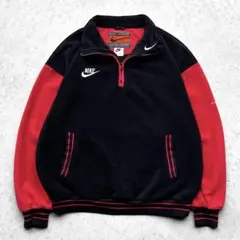 専用！OLD NIKE オールド ナイキ 刺繍ロゴ ハーフジップ フリース