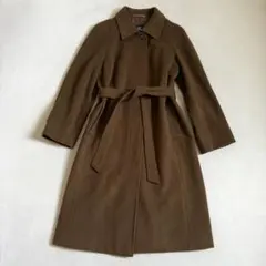 【状態良好】バーバリーロンドン ステンカラーコート アンゴラ ベルト付属 40