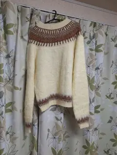 60s USA古着 SEARS モヘアニット セーター 毛足長い vintageのサムネイル
