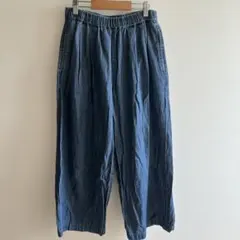 無印良品　コットンリネンデニムイージーワイドパンツ