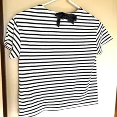 persodea ストライプ 半袖Tシャツ リボン付き LLサイズ