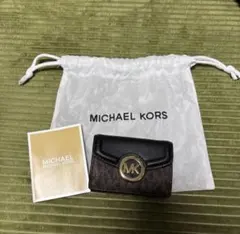 MICHAEL KORS 三つ折り財布 黒/茶