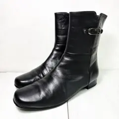 REGAL リーガル 24.5cm 本革 ショートブーツ 黒 サイドジップ 金具