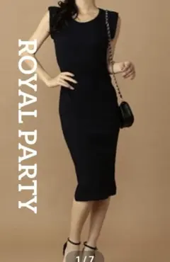 【美品】ROYAL PARTY ノースリーブリブワンピース