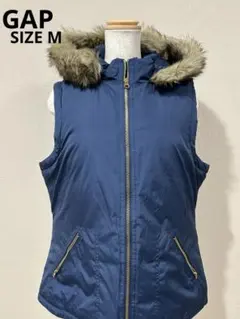 OLD GAP 紺タグ ダウンベスト M ネイビー 艶消しゴールド 90s風