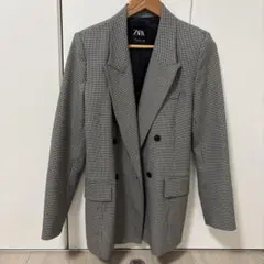 ZARA チェック柄 ダブル　ジャケット　M