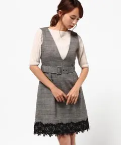 プロポーションボディドレッシング　グレンチェックワンピース