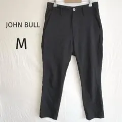 ジョンブル ウール混 テーパードパンツ 黒 M 日本製 薄手　カジュアル