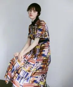 アルアバイル　モダンアートプリントハーフスリーブシャツワンピース　ルルウィルビー