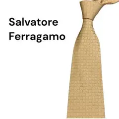 Salvatore Ferragamo ネクタイ ガンチーニ ゴールド シルク
