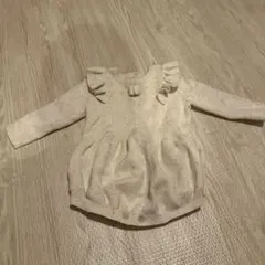 ロンパース 肩フリル つぶつぶニット 女の子 80 韓国子供服