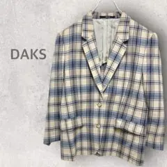 【ダックス】ジャケット M ウール100％ 裏キュプラ100％ チェック柄 長袖