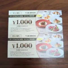 オークラホテル丸亀　大倉工業　株主優待　【2000円分】　※匿名配送※