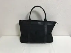 美品本物ミラショーン本革レザーナイロンビジネストートバッグボストンハンドバック黒