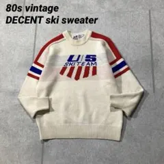 【レディース】80s 希少ヴィンテージ　DECENTEデサント　スキーニット　M