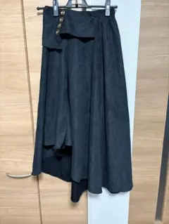 ノーブランド ガウチョパンツ M 黒 変形デザイン フレア